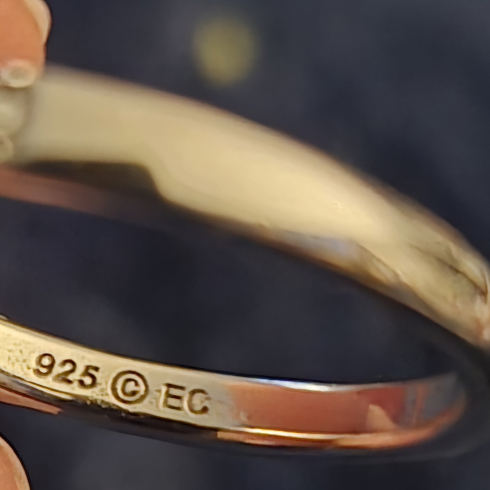 Elegant Sterling Silver Simulated Diamond Engagement Ring - Picture 4 of 4